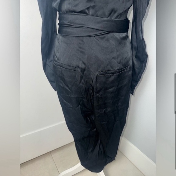 A.L.C. Christian Black Jumpsuit with Wrap Belt/ Size Large/ Size 8 - Picture 7 of 12